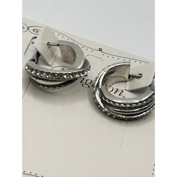 Brighton Neptune's Rings post hoop earrings  silver crystal JA2593 - Picture 2 of 7